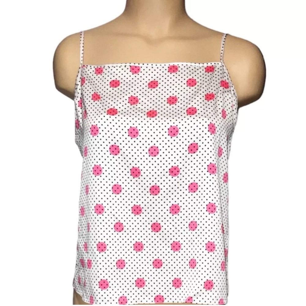 *3 for $30!* Victoria’s Secret Pink White Dot Cami Camisole Tank Top 80’s M